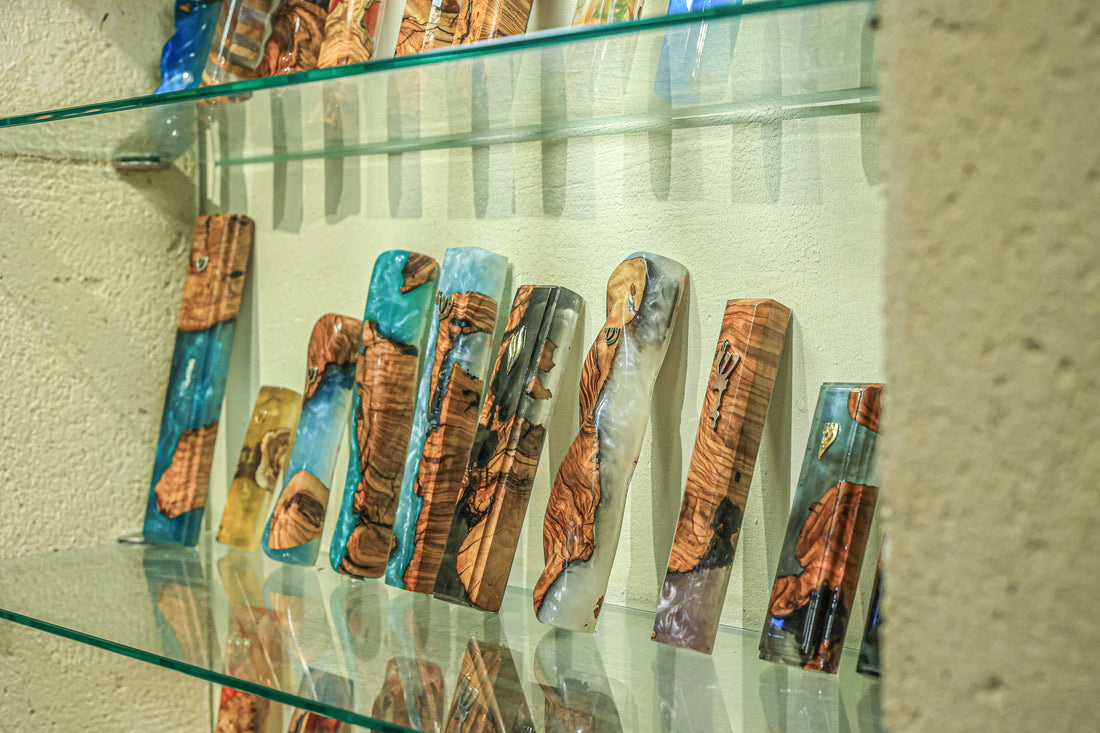 Handcrafted Wooden Mezuzahs Made from Ancient Israeli Olive Wood