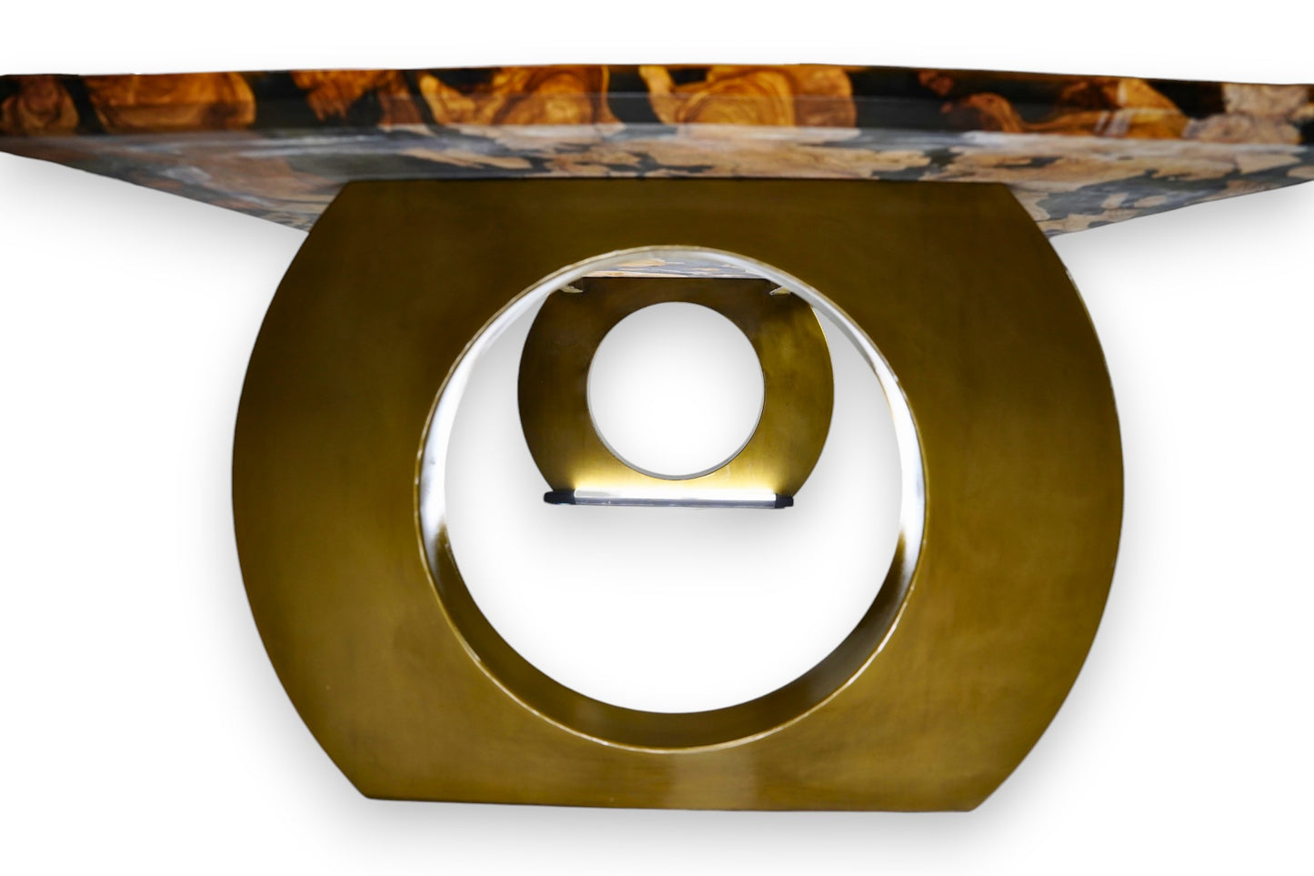 “Olive Glory” Dining Table – 1000-Year-Old Olive Wood & Black-Crystal Epoxy