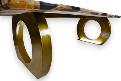 “Olive Glory” Dining Table – 1000-Year-Old Olive Wood & Black-Crystal Epoxy