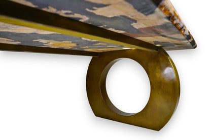 “Olive Glory” Dining Table – 1000-Year-Old Olive Wood & Black-Crystal Epoxy
