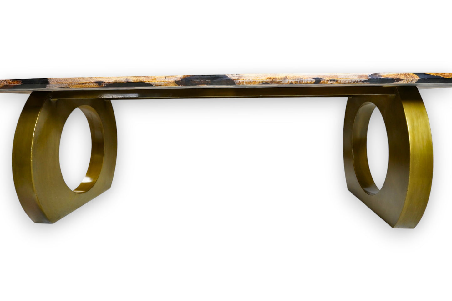 “Olive Glory” Dining Table – 1000-Year-Old Olive Wood & Black-Crystal Epoxy